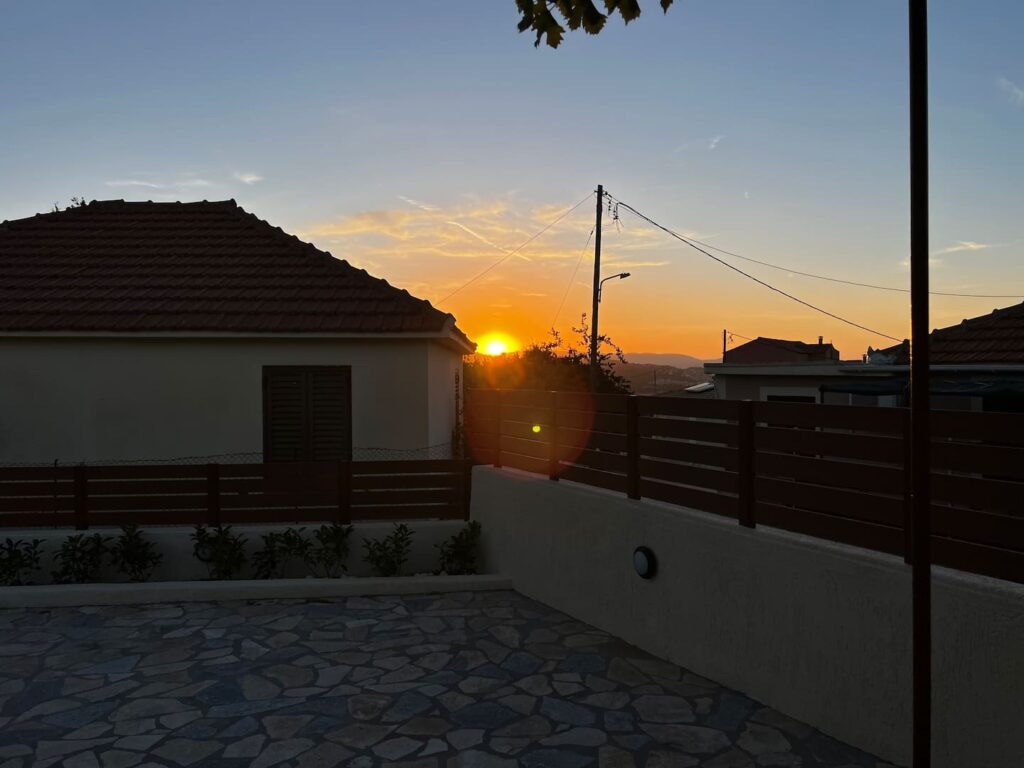 Sunset over the terrace